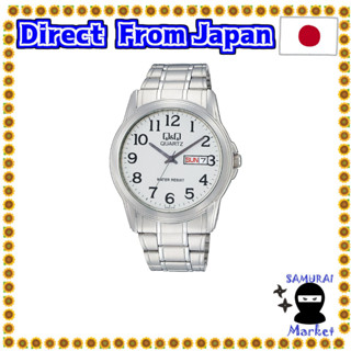 【Direct From Japan】 [Citizen Q &amp; Q] Watch Analog Waterproof Date Metal Band A142-214 Mens Silver