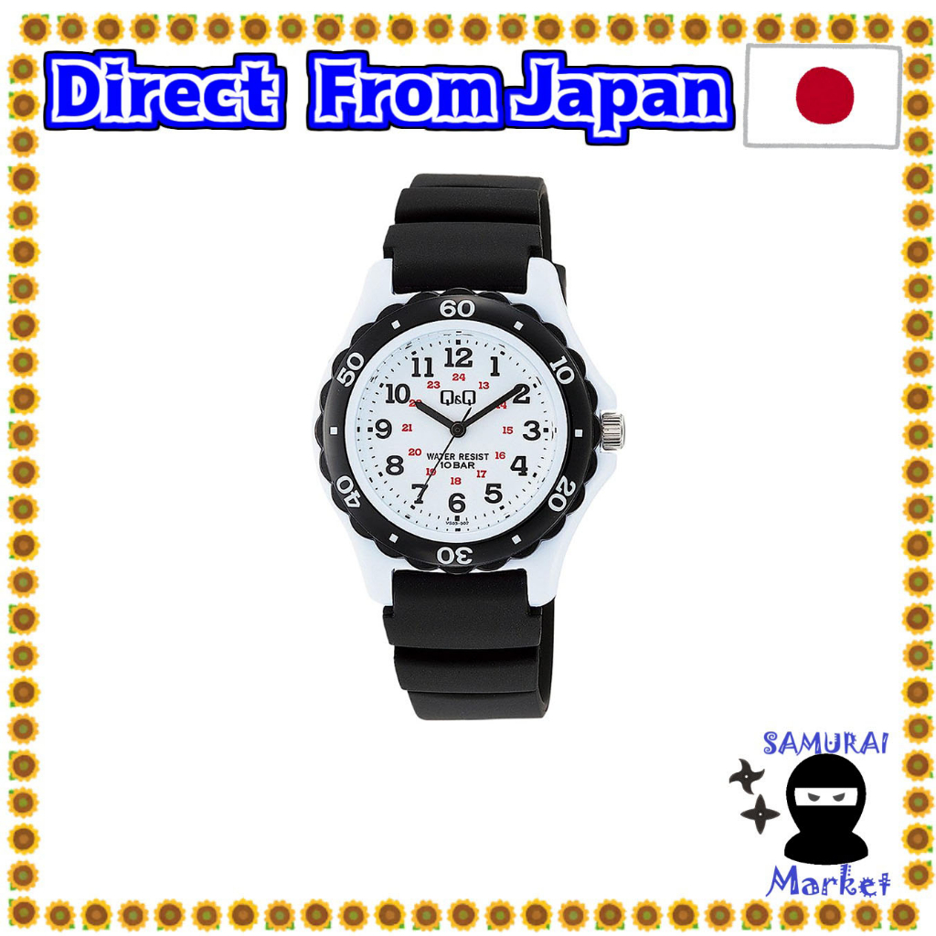 【Direct From Japan】 [Citizen Queen Queue] CITIZEN Q &amp; Q Watch Diver 10 Aerial Pi Pi Waterproof Urethane Belt White Black VS03-002