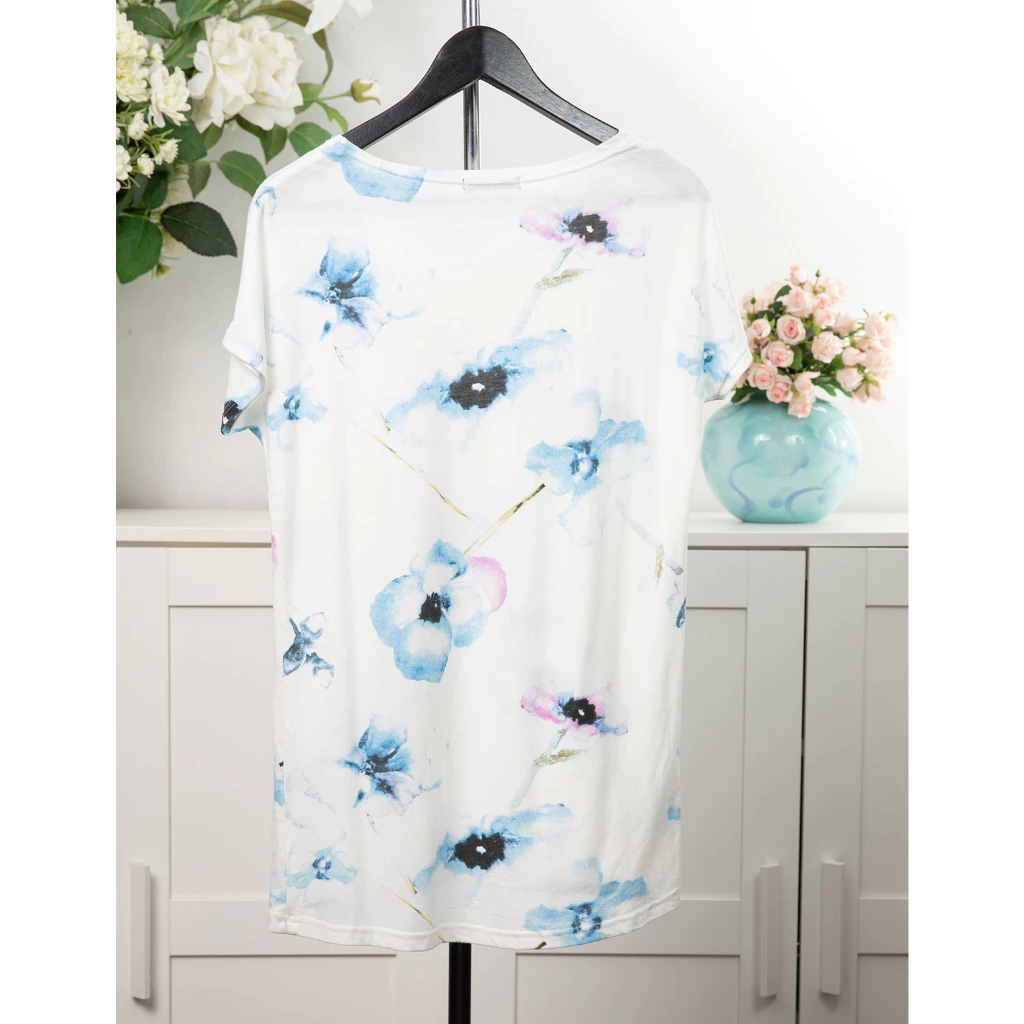 เสื้อคอกลมแขนสั้น AVAIL MODE สีขาวลายดอกไม้ ไซส์ L thumbnail 4