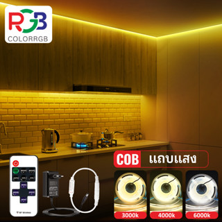 FCOB ไฟ LED Strip 5 / 10M LED ความหนาแน่นสูงยืดหยุ่น FCOB ไฟ LED เชิงเส้นหรี่แสงได้ 3000K 4000K5000K ของตกแต่งห้อง