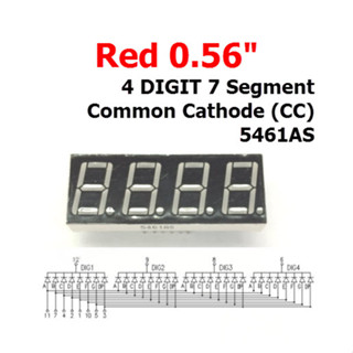 Red 0.56" 4 DIGIT 7 Segment Common Cathode (CC) 5461AS ,5641AS