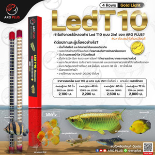 หลอดไฟ LED T10 2in1 แบบ 4 แถว  สีทอง