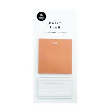 DAILY PLAN STICKY MEMO SQUARES RULED กระดาษโน้ตมีกาวในตัวสีน้ำตาล