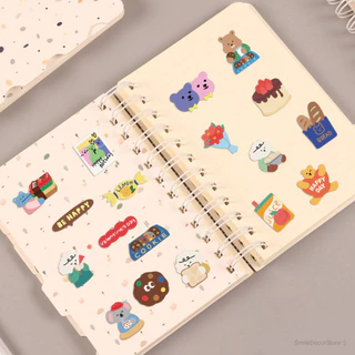 [พร้อมส่ง] สติ๊กเกอร์ รูปหมีน่ารัก ชุด 100 ชิ้น กันน้ำ สําหรับติดตกแต่ง