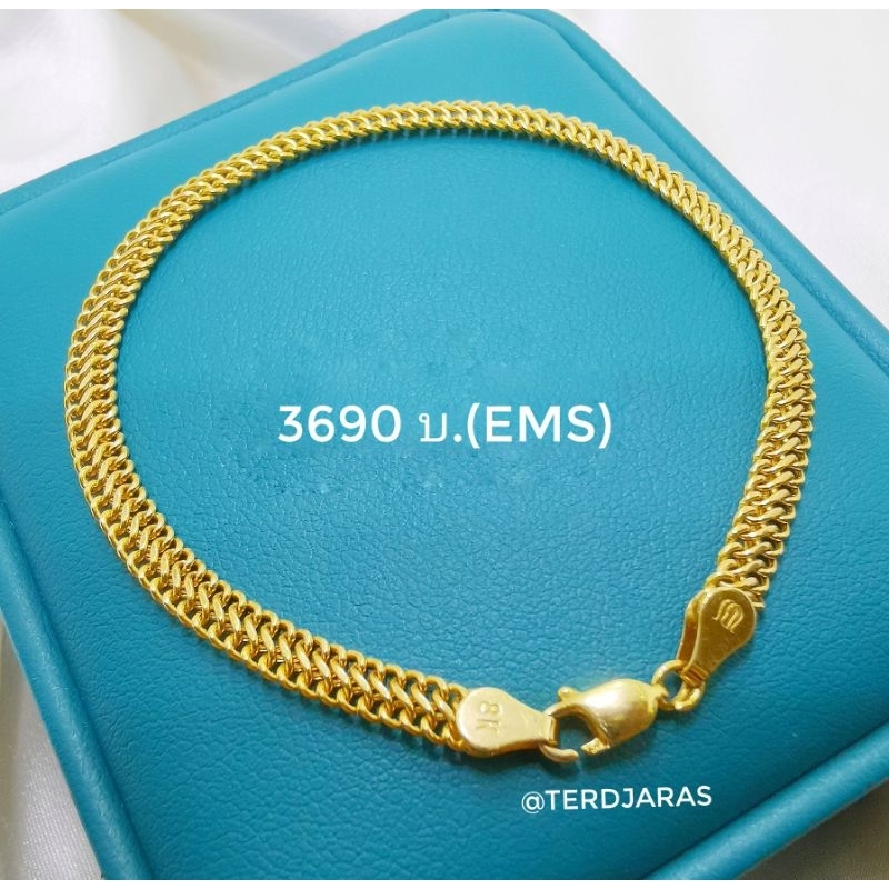 💎สร้อยข้อมือทองคำ​ลายเลทซ้อน กว้าง​5 มิล​ ทอง​ 9k 375.ตอกโค๊ด​ ยาว​6.8"นน.2.18g.​มือ1 สวย​มาก เหนียว