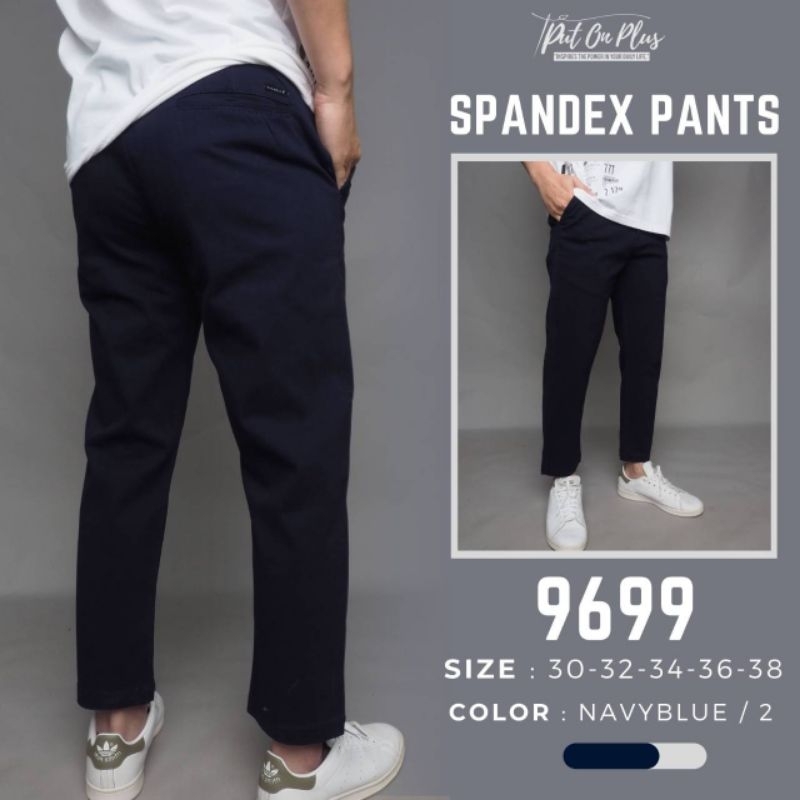 LikeShopME- กางเกงผ้าเนื้อชิโน่ รุ่นp048 ทรงกระบอกเล็ก 9ส่วน  ผ้ายืด Cotton Spandex ผ้านุ่มx2ที่สำคัญไม่ต้องรีดคะ - รูปที่ 3