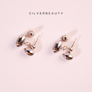 โค้ด SILV45 ลด45.-  Silver beautyต่างหูเม็ดถั่วผิวเรียบแฟชั่นE10106