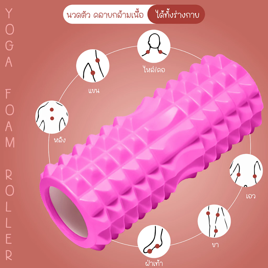 BG Foam Roller โฟมลูกกลิ้ง คลายกล้ามเนื้อ โยคะ-กีฬา thumbnail 4