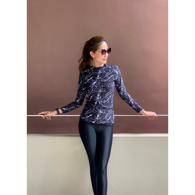 ชุดว่ายน้ำ “โทนเข้ม” S M L XL เซ็ทเสื้อแขนยาวและกางเกงขายาว - รูปที่ 4