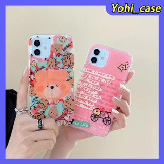 💕พร้อมส่ง💕iPhone 14 13 12 11 Pro Max เคส for เคสไอโฟน11 เรียบง่าย บางเบาพกพาง่าย การ์ตูน น่ารัก หมี หวานสวย แฟชั่น Case