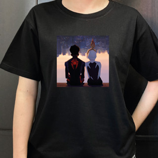 เสื้อยืด (ลาย Spiderman into the spider verse 001) ผ้า Cotton 100%