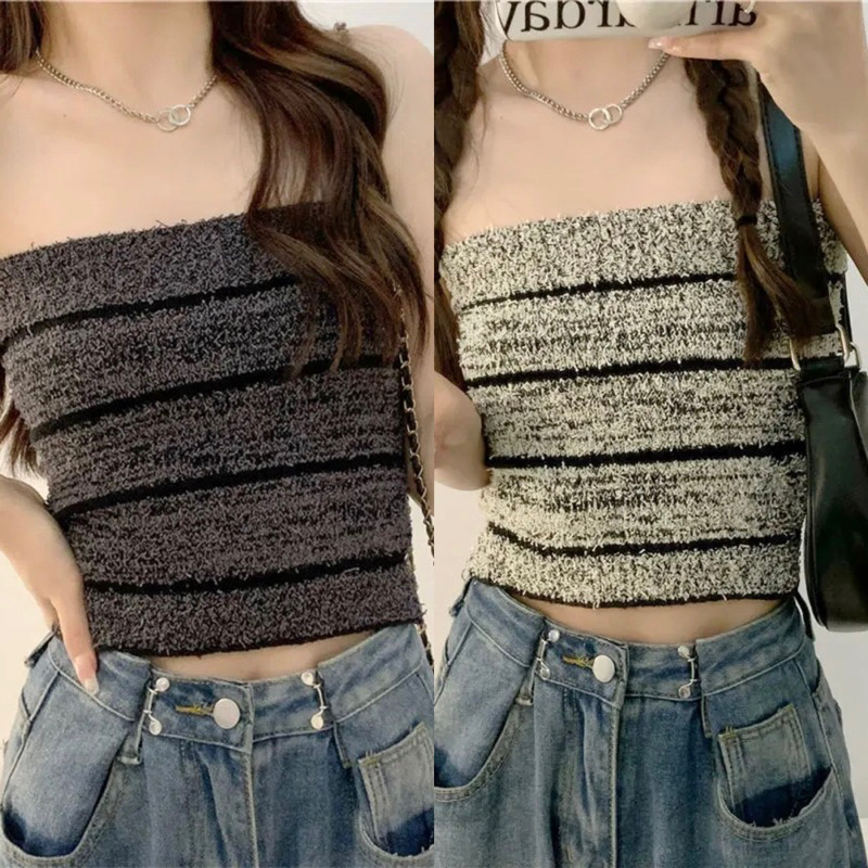 (พร้อมส่งจากไทย) Babe Tube เกาะอกไหมพรม