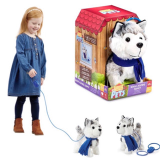 Pitter Patter Pets Walk Along Soft Toy - Huskey