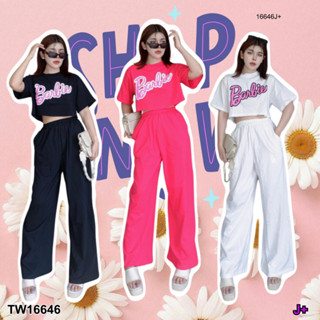 👗Pfashion [ส่งไวมาก🚛] TW16646 Set 2 ชิ้น เสื้อครอปแขนสั้น + กางเกงขายาว