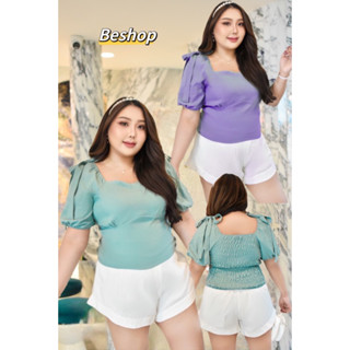 B470 เสื้อสาวอวบ อ้วน Bigsize Plussize Oversized เสื้อคนอ้วน เสื้อแขนตุ๊กตา เสื้อครอป