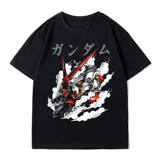 เสื้อยืดแขนสั้นอนิเมะ Unicorn Mobile Suit Gundam ครบรอบ 40 ปี ผ้าฝ้ายลิมิเต็ดใหม่