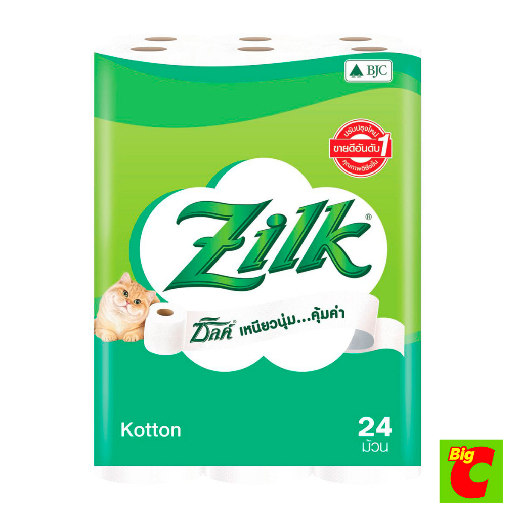 ซิลค์ คอตตอน กระดาษทิชชู ความยาวมาตรฐาน x 24 ชิ้น