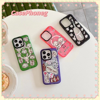 🍑CasePhoneg🍑ป้องกันการหล่น ขอบเต็ม 11 14 pro max สาวน่ารักหัวใจ ลูกสุนัข การ์ตูน เคสใส case for iPhone 12 13