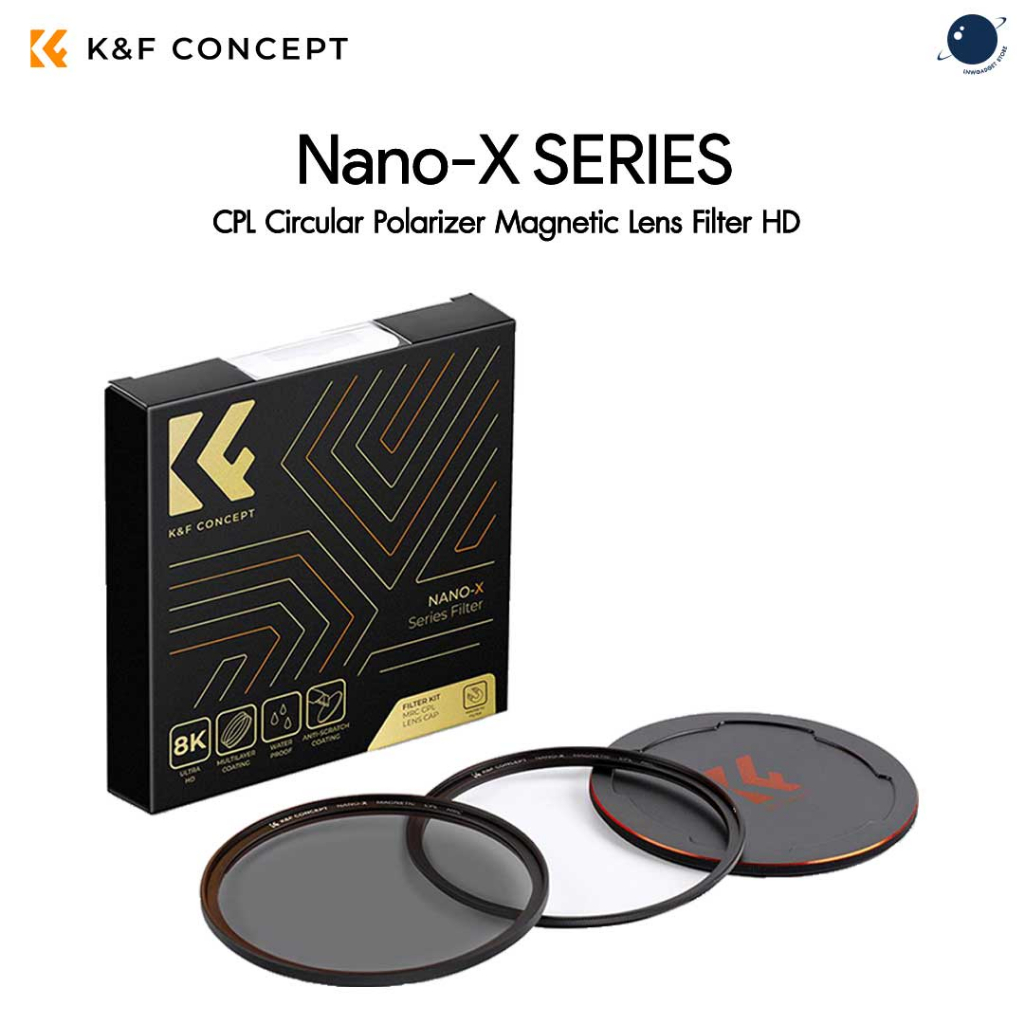 K&F 49-82mm Nano-X, CPL Circular Polarizer Magnetic Lens Filter ประกันศูนย์ไทย 2 ปี