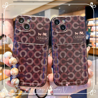 เคสไอโฟน iphone 11 14 Pro Max วินเทจ วงกลม พร้อมโซ่ ขอบเต็ม ป้องกันการตก เคส iphone 12 13 Pro Case for iPhone