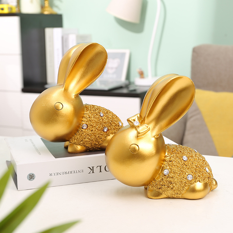 🐰พร้อมส่ง🐰ตกแต่งห้อง โมเดลกระต่ายคู่สีทอง วัสดุเนื้อเรซิ่น วางตั้งประดับตกแต่งบ้าน ห้องทำงาน ห้องรับแขก น่ารักมากค่า - รูปที่ 2