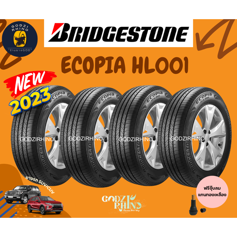 Bridgestone รุ่น ECOPIA HL001 245/70R16 215/60R17 265/60R18 265/50R20 (ราคาต่อ 4 เส้น) ยางปี 2022-2023🔥 แถมจุ๊บฟรี!!