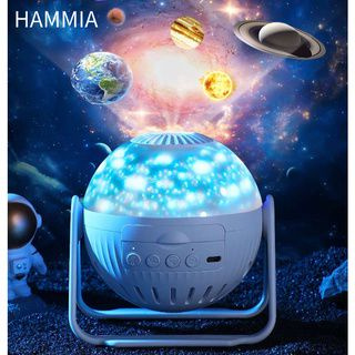 HAMMIA🌟🌟 โคมไฟโปรเจคเตอร์ Hd ฉายรูปดาว หมุนได้ เชื่อมต่อบลูทูธ สําหรับติดเพดานห้อง Star Night Light Projector