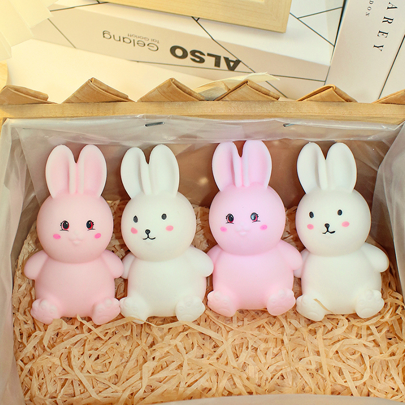 ของเล่นกระต่ายนุ่มนิ่ม กระต่ายบีบ กระต่ายน่ารัก ตุ๊กตาบีบเพลิน ทุเรียนนิ่ม ของเล่นเด็ก ฝึกกล้ามเนื้อ คลายเครียด สกุชชี่