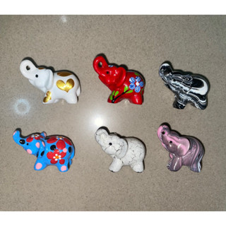 ช้างจิ๋ว ช้างเพ้นลาย ช้างตกแต่ง เซต 6 ตัว รับทำออเดอร์ ขายส่ง ปลีก Elephants figurines 6pcs