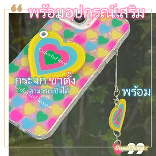 💚จัดส่งภายใน24ชม💚เคส for iPhone 11 14 Pro Max Case for iPhone 12 13 ป้องกันการตก การป้องกัน น่ารัก กระจก พร้อมอุปกรณ์เสร