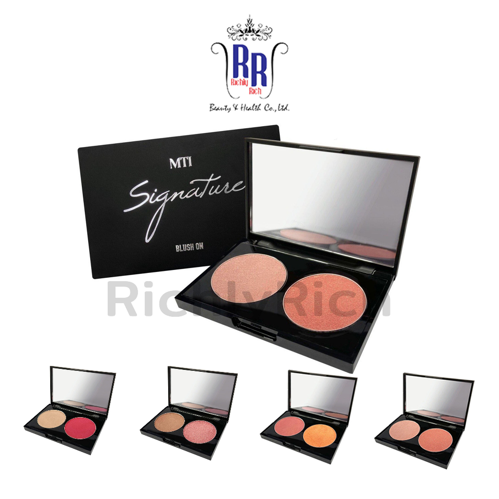 🔸แท้|ส่งไว🔸 MTI บลัชออน ชิมเมอร์ Blush on Palette By Montri ปัดแก้ม พาเลท 2 เฉดสี เอ็มทีไอ ริชชี่ริช