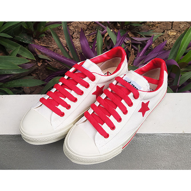 Mashare รองเท้าผ้าใบแฟชั่น มาแชร์รุ่น M55 ผ้าใบวันดาว สีครีมแดง