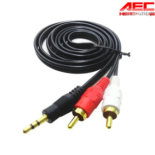 สาย AV 1ออก2 สาย Aux to RCA 1 ออก 2 Cable (สีขาว/แดง) สายสัญญาณเสียง  Audio Stereo  RCA 1 ออก 2 สายลำโพง