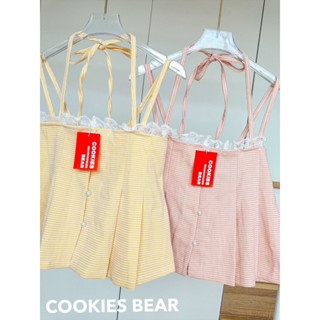 Cookies bear สายเดี่ยวผูกคอผ้าทวิต