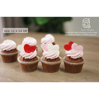 Sorn Studio ฟองดอง "หัวใจ Love" (10 ชิ้น) น้ำตาลตกแต่งเค้ก