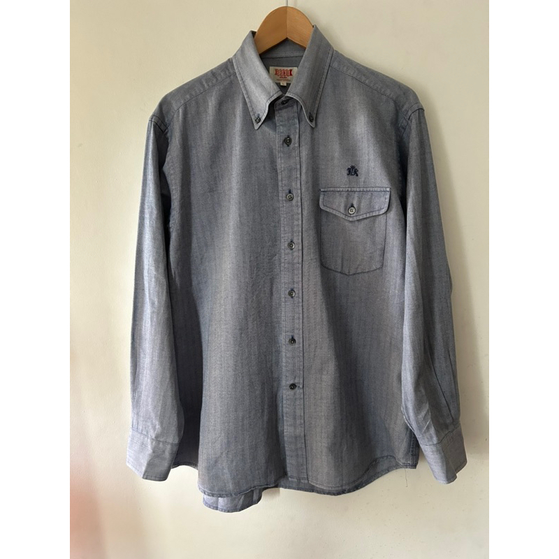 herringbone shirt แบรนด์ baracuta