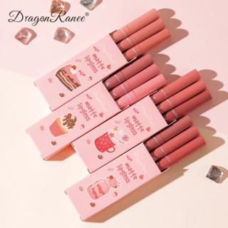 เซทลิป 3ชิ้น ลิปสติก ลิปกลอสเนื้อ DRAGON RANEE เช็ตลิปสติก Matte ติดนานกันน้ำ โทนชมพู