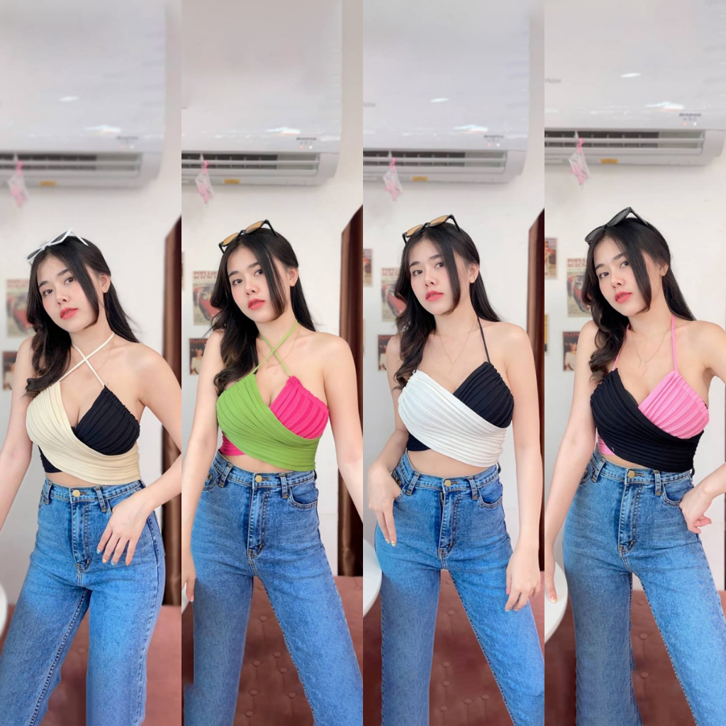 SpinnyHouse "ต้องเข้าแล้วแม่ งานเข้าเทรนด์กระแสแฟชั่น ครอปสายเดี่ยวคล้องคอไขว้เฉลี่ยงอก รถบรรทุก