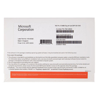 Microsoft Windows 10 Pro 64 Bit ENG OEM (FQC-08929)