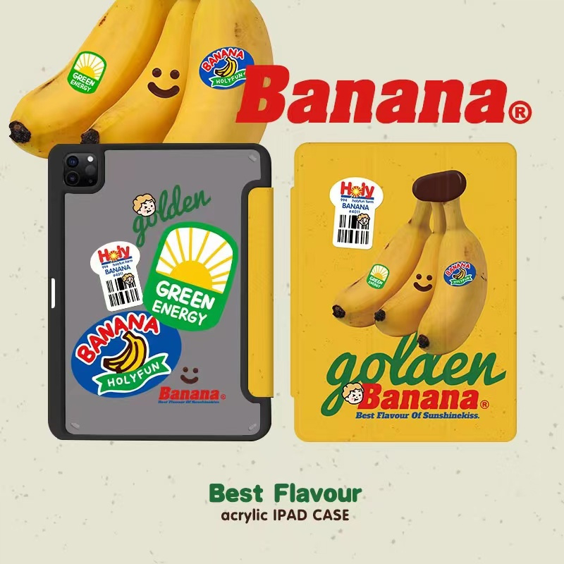 ⭐24 ชั่วโมงส่ง⭐banana แผ่นหลังอะคริลิค เคส for iPad Gen10 10.9 2022 Gen9 10.2 pro 11 2021 เคสไอแพด A