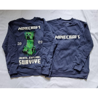 Minecraft sweater ใส่คลุมไปเรียนได้จ้ ผ้าไม่หนา (ม่วง)