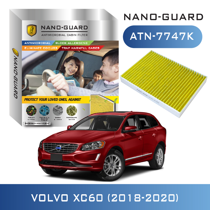 กรองแอร์ ARCTIC สำหรับ VOLVO XC60 (2018-2020) ATN-7747K รุ่น Nano-Guard (ฆ่าเชื้อโรค + ดูดกลิ่นเหม็น