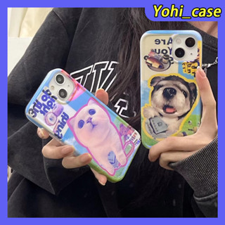 💕พร้อมส่ง💕iPhone 14 13 12 11 Pro Max เคส for เคสไอโฟน11 น่ารัก บางเบาพกพาง่าย การ์ตูน แมว ลูกสุนัข แฟชั่น เรียบง่าย Case