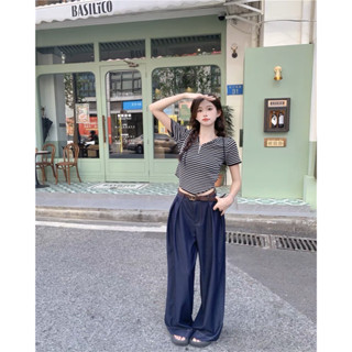 💥🌈เสื้อแขนสั้นลายทางมีหมวกฮู้ด งานผ้าเกรดพรีเมี่ยม ใส่สบาย ททรงน่ารักมาก