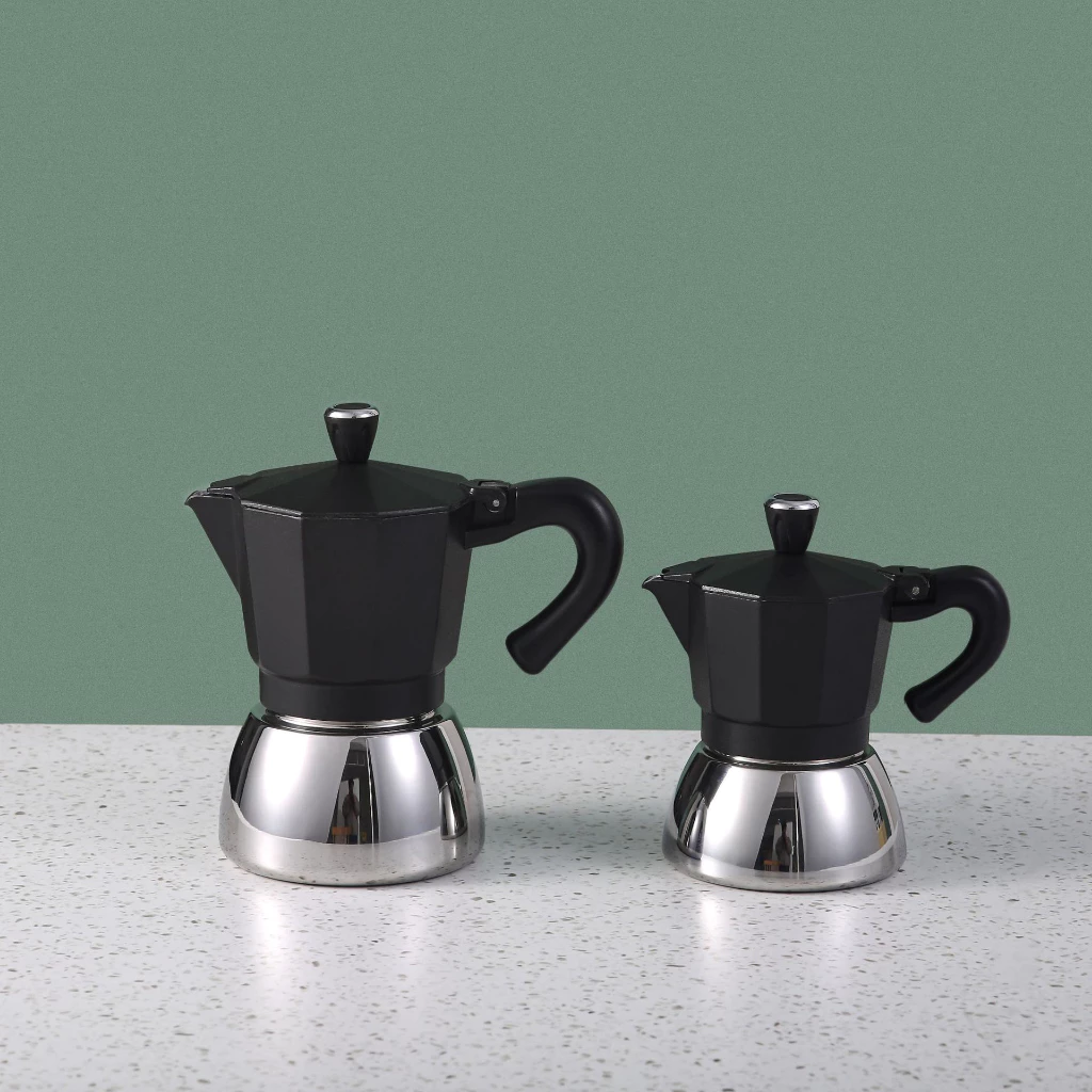 Moka Pot หม้อต้มกาแฟสด รุ่นไฮบริด หม้อ+ใส่กาแฟสแตนเลส xลอดภัย ทน ใช้กับเตาแม่เหล็กไฟฟ้า(Mag. Stove)ได้ thumbnail 8