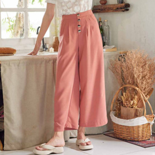 Hilde Pants - OR กางเกงขายาวบานกระดุมหน้า ส้ม  Brand Calla Creativ