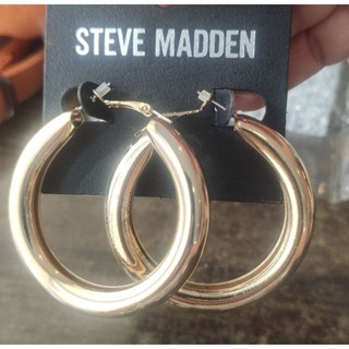 ต่างหูห่วงกลมใหญ่สีทองงานแบรนด์SteveMaddenสผก 5ซม