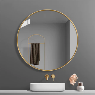 AiHome กระจกแท้ 40/50/60/70/80cm กระจกห้องน้ำ บานใหญ่ กระจกติดผนัง กรอบ​สวย ผิวเรียบสนิท