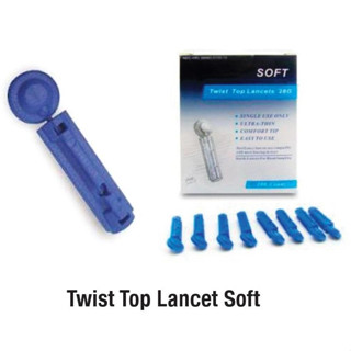 เข็มเจาะเลือด สำหรับตรวจน้ำตาลปลายนิ้ว Sterilance Twist Top Lancet Soft 28G