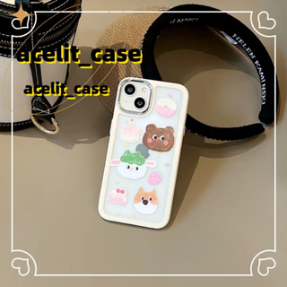 ❤️ส่งของขวัญ❤️ เคสไอโฟน 11 12 13 14 Pro Max หมีน้อย การ์ตูน กราฟฟิตี แฟชั่น ความนิยม Case for iPhone สไตล์วรรณศิลป์